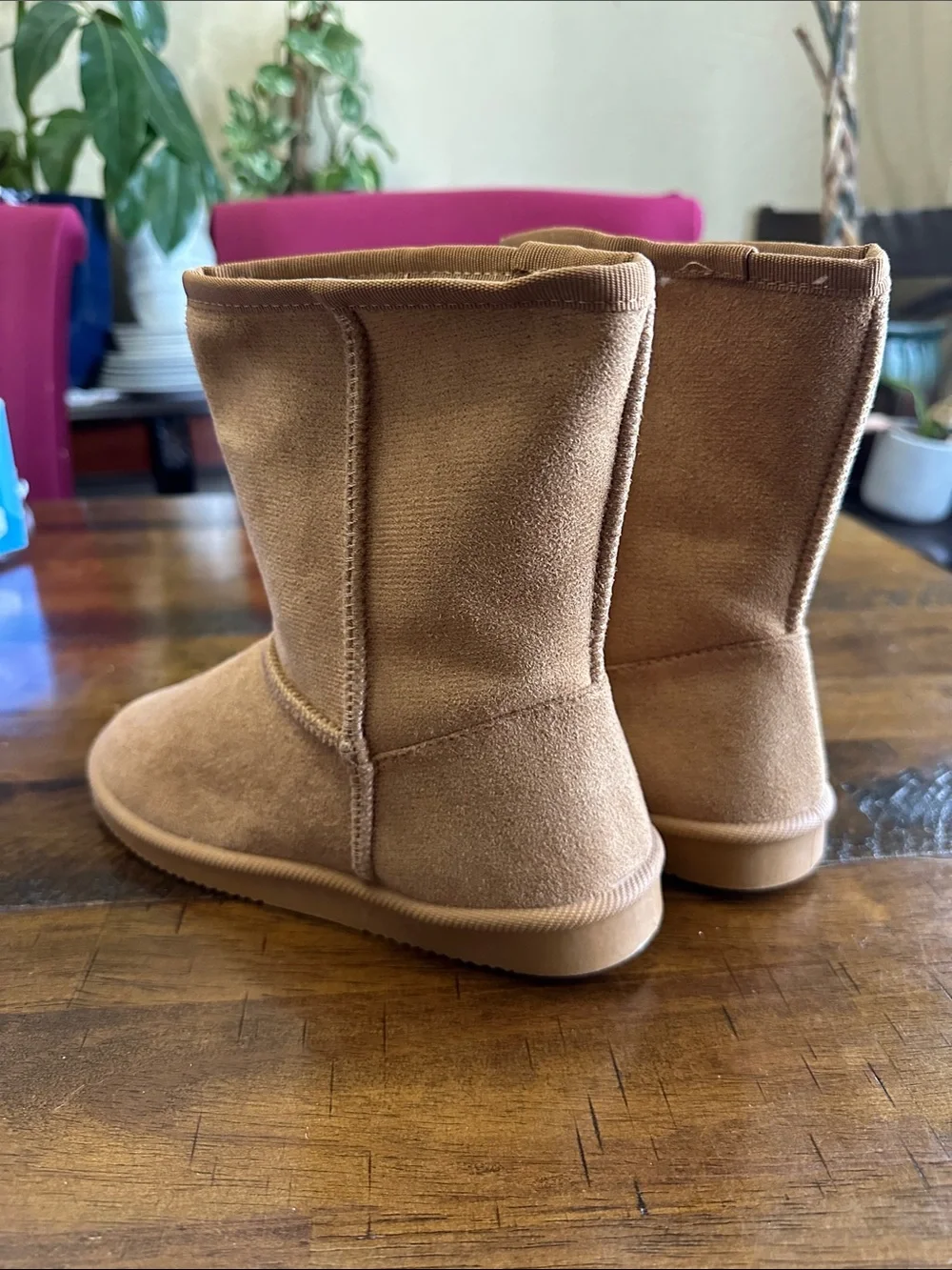 fabkids Chestnut Tan Plush-Lined Kids Boots